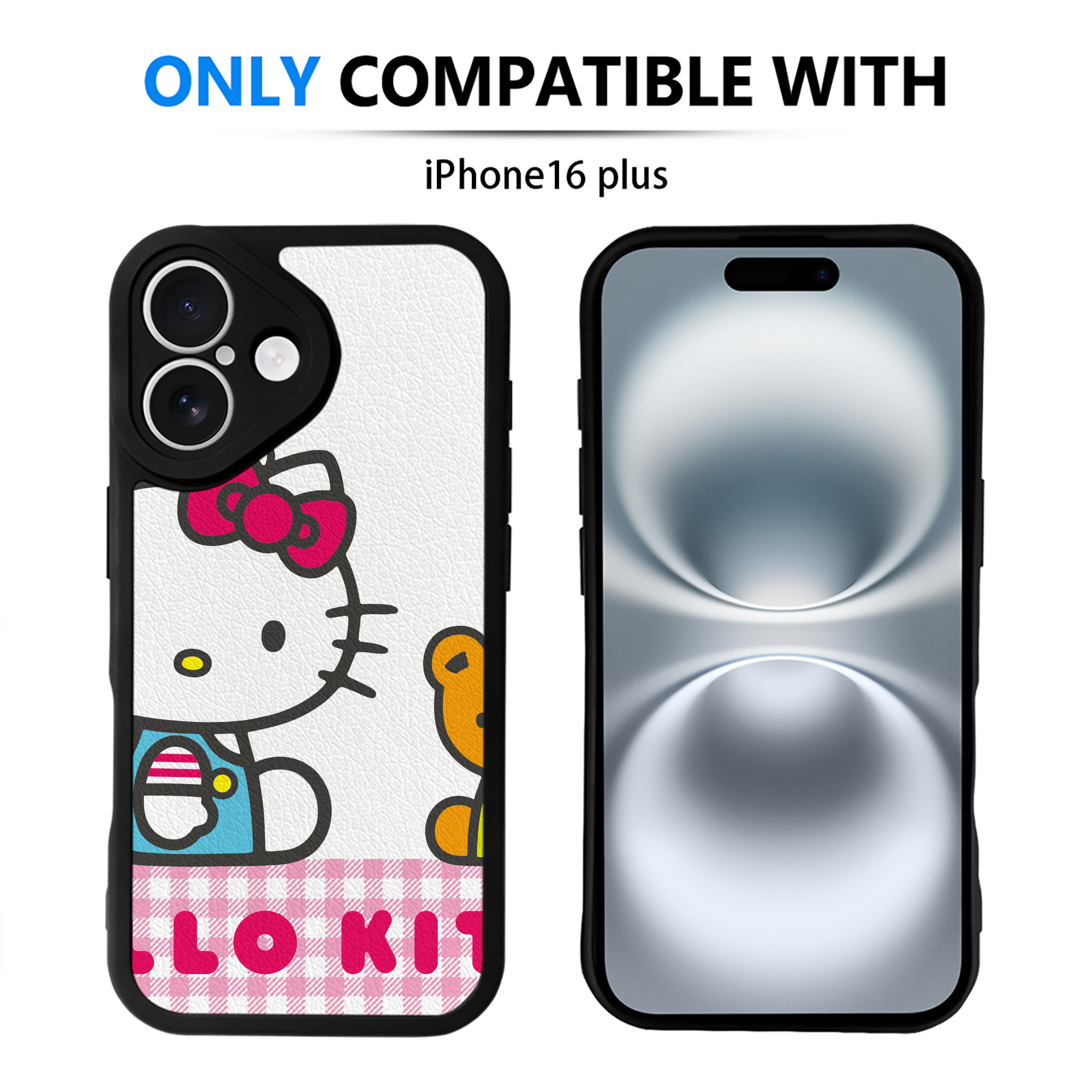 （画像用） Hello Kitty ハローキティ 【iPhone 16シリーズ対応】シリコンスマホケース（レザー調） 材質：シリコン